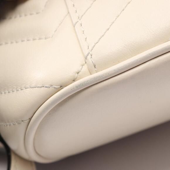 GUCCI White Leather GG Marmont Backpack - Picture 12 of 12